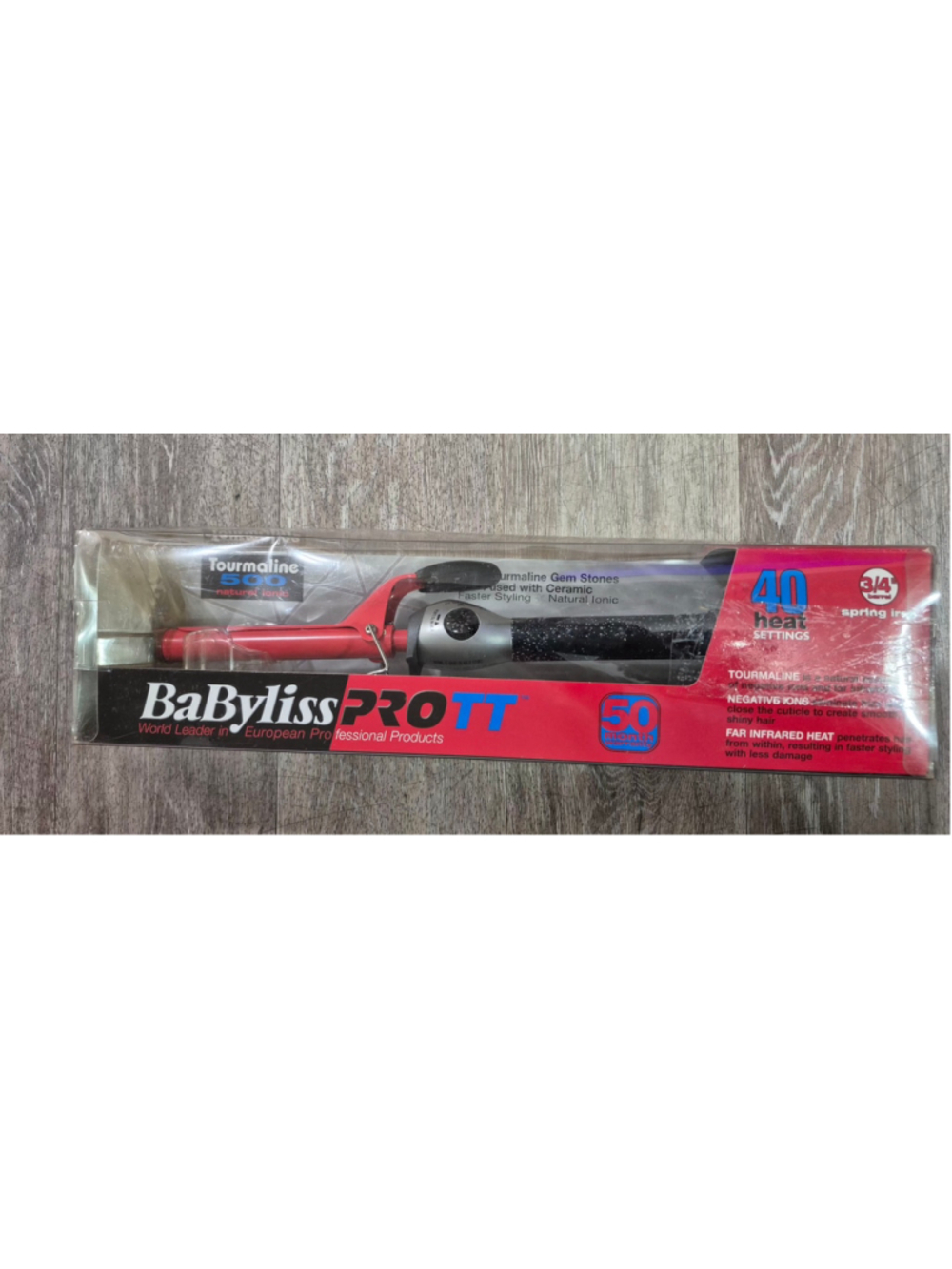 BaBylissPRO TT 3/4" Spring Curling Iron, Red and Black, One Size